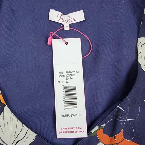 Parker Navy Floral Cold Shoulder Straps Mini Dress - Picture 14 of 14